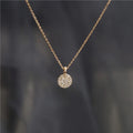 Mini Fine Disc Pendant Jewelry 925 Sterling Silver CZ Diamond Round Disc Pendant Necklace for Women Girls