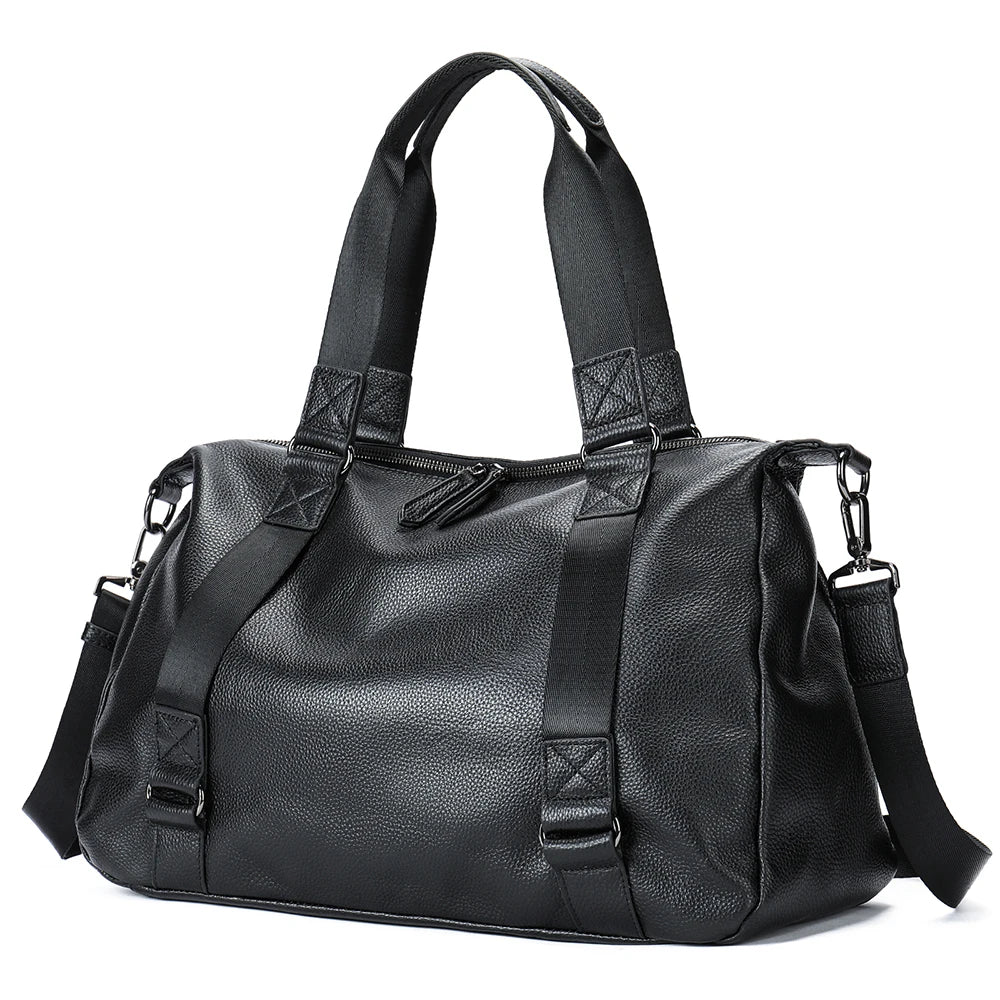 Marrant Genuine Leather Sports Gym Tote Travel Bags Men Weekender Overnight Duffle Bag Men Leather Travel Bag