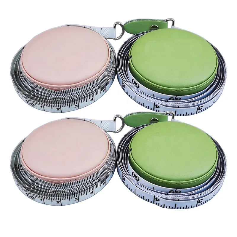 Wholesale Portable PU Leather Case Small Body Measuring Tape Retractable Tape Measure with Custom Logo