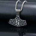 Vintage Stainless Steel Anchor Pendant Necklace Fashion Jewelry for Men Viking Thor Mjolnir Hammer Necklace Viking Necklace