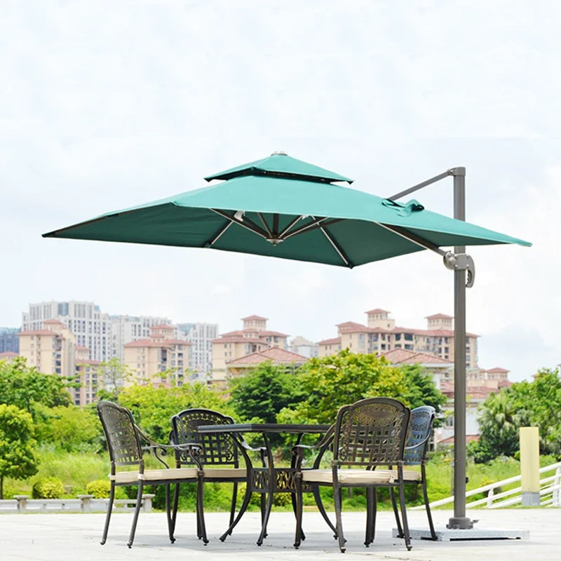 Cafe Outdoor Patio Furniture Beach Side Restaurant Large Umbrellas Parasol Big  Sunshade Garden Umbrella with Base