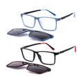 Wholesale TR90 Blue Slim Sunglasses for Kids Polarized Lenses Bendable TR90 Square Clip Optimal Reading 2 Exchangable Diamond