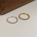 Hong Kong Size Fashion 925 Sterling Silver Soft Chain CZ Zircon Tennis Rings for Women Wedding Jewelry