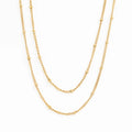 Simple 18K Gold Plated Dainty Bead Layer  Stainless Steel  Necklace Tarnish Free & Waterproof  Dainty Necklace
