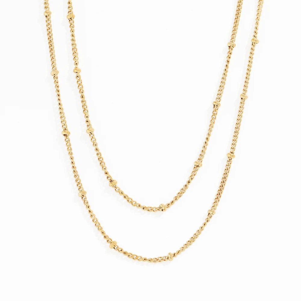 Simple 18K Gold Plated Dainty Bead Layer  Stainless Steel  Necklace Tarnish Free & Waterproof  Dainty Necklace