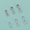 925 Sterling Silver Melon Seeds Buckle Clips Bale Pinch Clasp Connector for Diy Pendant