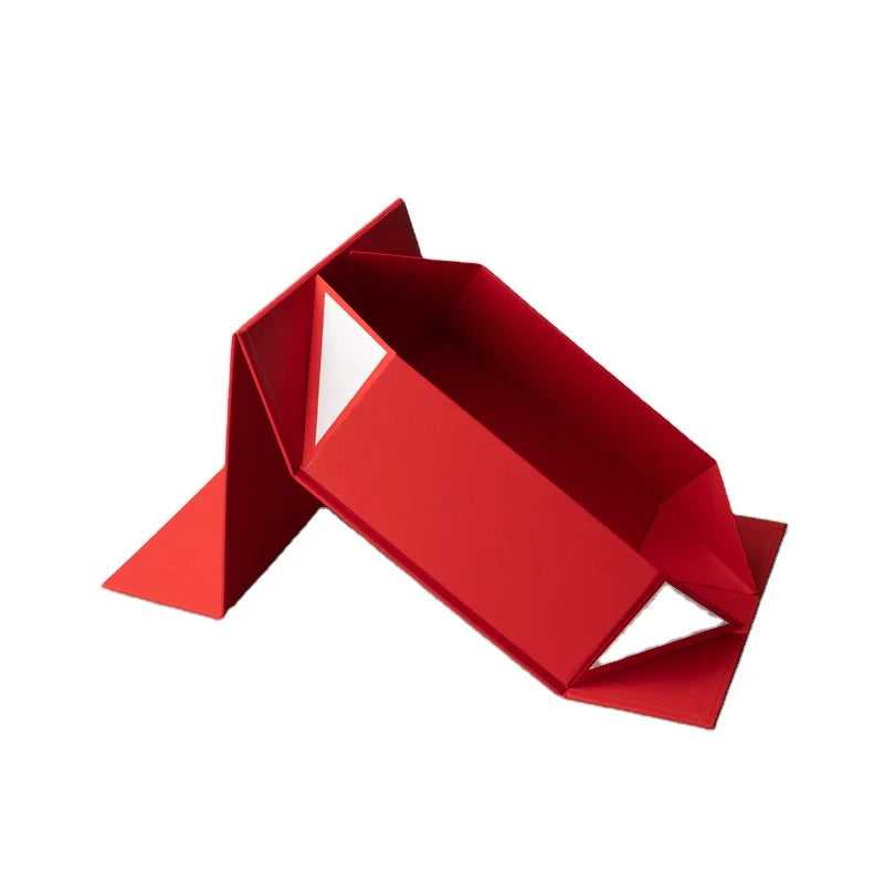Hot Sale Paper Box Creative Red Clamshell Large Folding Packaging Magnetic Gift Box for Clothing