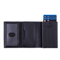 Trendy Vintage Luxury Anti RFID Blocking Aluminum Pu Leather Men Slim 4-Inch Multi-Function Travel-Friendly Credit Card Holder