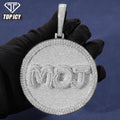 Personalized Hip Hop Name Letter Round Pendant Jewelry Customized Iced Out Brass 5A Zircon Micro Pave Prong Setting Charms