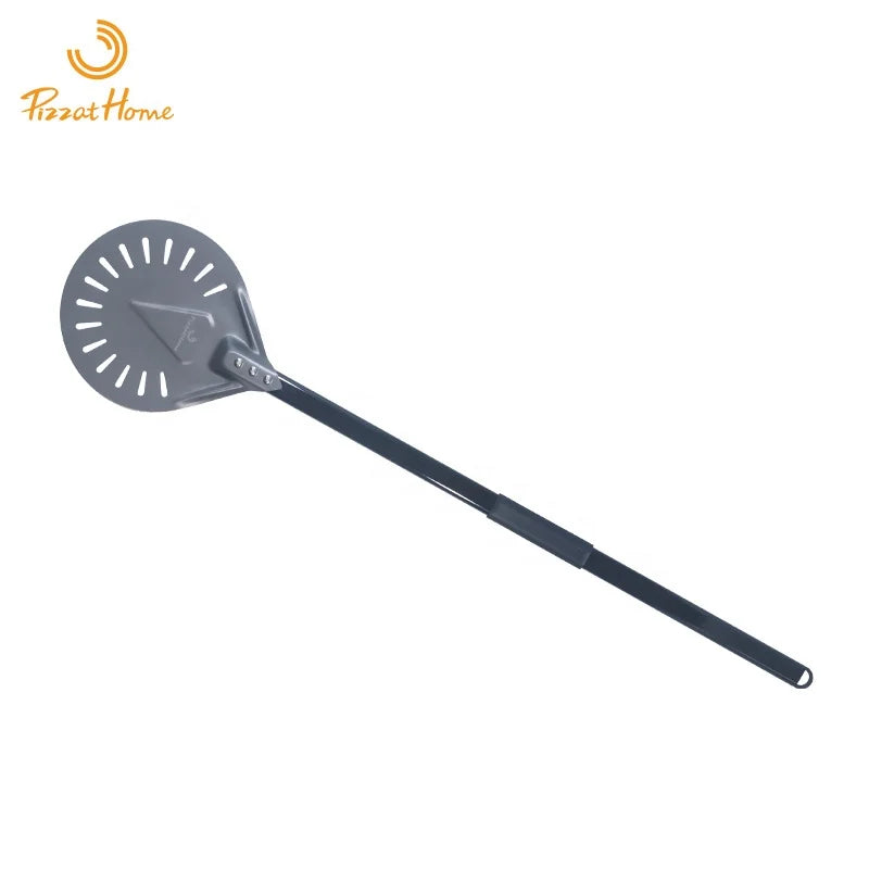 Home Use Anodized Turning Pizza Turning Peel 9 Inch Detachable Long Handle Perforated Non-Slip Shovel