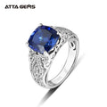 4.3 Carats Blue Sapphire Ring for Man 100% 925 Sterling Silver Blue Sapphire Rings Fine Jewelry Party Gifts Engagement Wedding