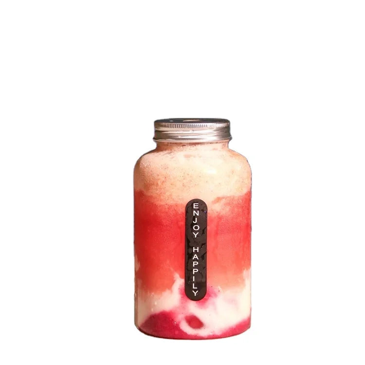 650ml 22oz Silver Clear Transparent PET Plastic Jar Food Grade Bulk Snack Packaging for Cookies Candy Cake Sugar Aluminum Screw