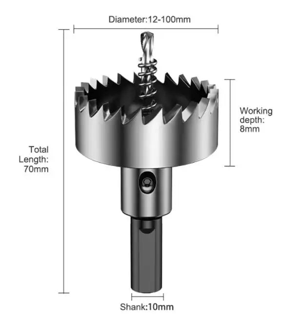 Pexmientas Hss Hole Saw Cutter Drill Bits for Thin Metal Iron Plate Channel Steel Aluminum Alloy Hole Saw