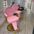 Modern Salon Furniture Lifting Hairdressing Beauty Salon Chair Pink Styling Barber Chair for Hair Salon