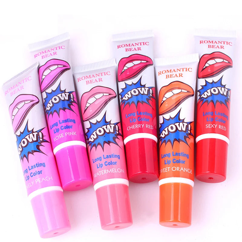 Romantic Bear 6 Colors Peel off Lipstick Moisturizing Longlasting Lip Gloss Long Lasting Lipstick