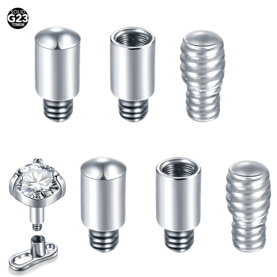 G23 Titanium Dermal Anchor Extension Bar Gauge Converter Pin 14G for Labret Tongue Barbell Extend Rods Body Piercing Accessories
