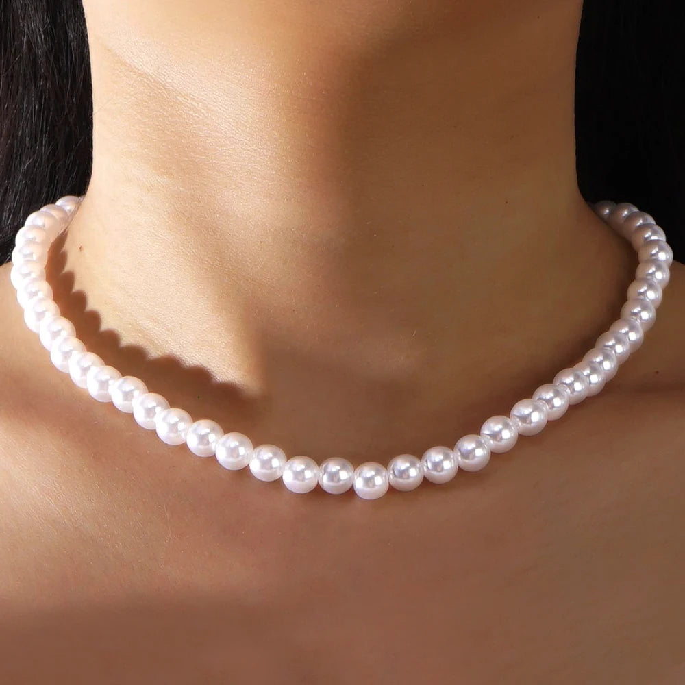 Go2boho  Luxury Collarbone Chain Imitation Pearl Bead Necklace Women's Temperament Bohemian Fashion Jewelry Necklace