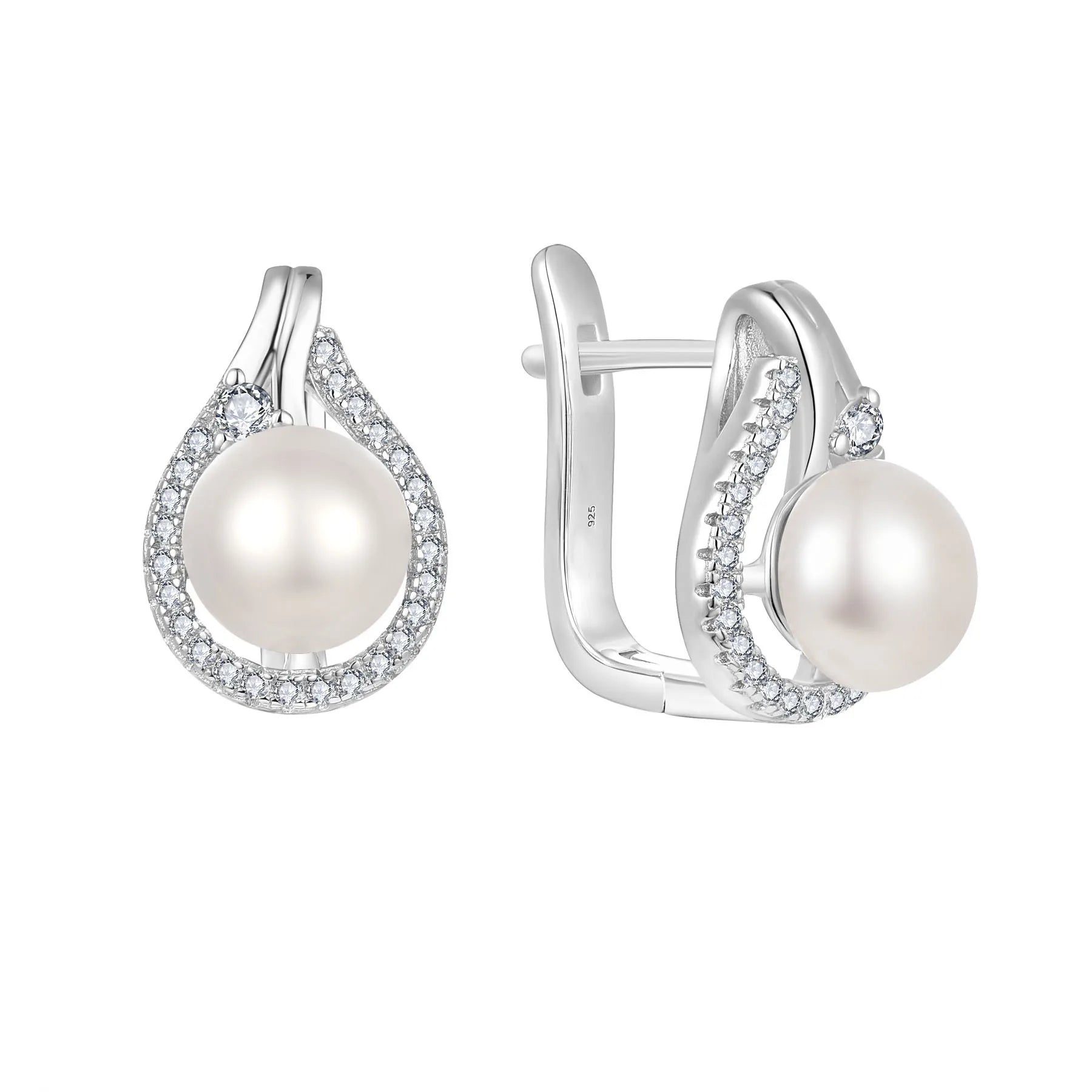 YH JEWELLERY Fine Jewellery Women Jewelry Bridal 925 Sterling Silver Big Button Fresh Water Pearl Hoop Earring