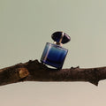 Wholesale Simple Design-8ml Mini square Blue Transparent Empty Perfume clear Fluted Spray  Bottle Glass with Lid