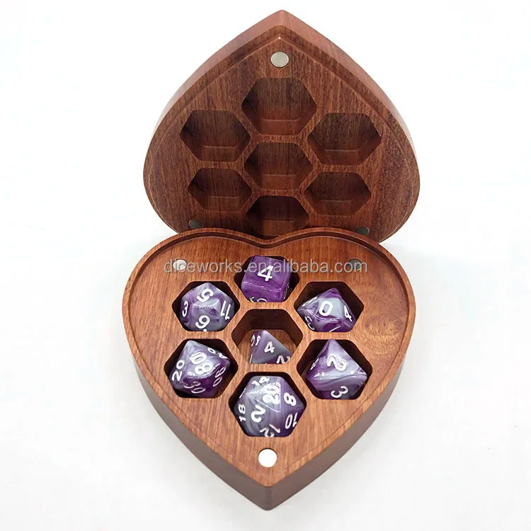 Wholesaler Polyhedral Wooden Customizable Shape Dice Tray & Storage Case Board Games DND Accessories 1 Year Warranty