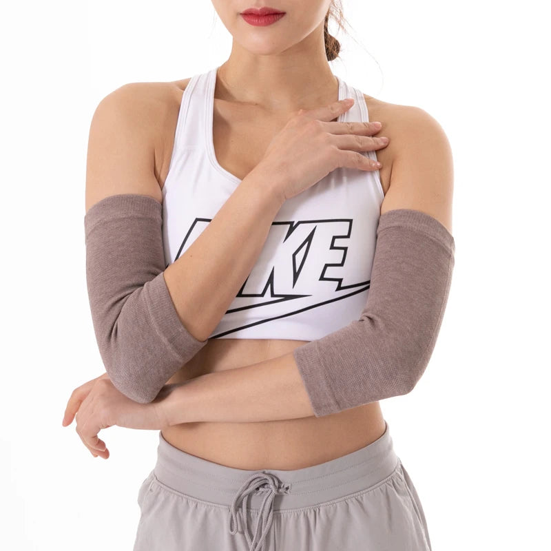 Custom Non-slip Magnetic Yarn Compression Elbow Brace Soft Nylon Thin Warm Adult Use Elbow Sleeves