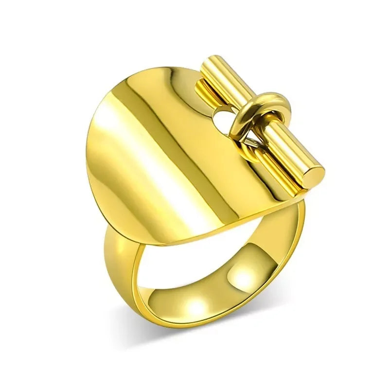 Rings for Women Gold/Sliver Steel Color Hollow Ring Fashion Party Jewelry Drop Shipping Finger Present Wedding