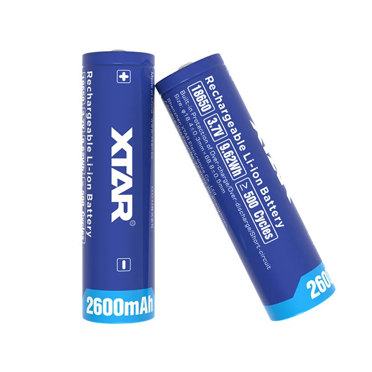Xtar Original Factory Price OEM Pile 3.7V Button Top Lithium Ion 18650 2600mAH 4.5A Max Discharge Current Rechargeable Battery