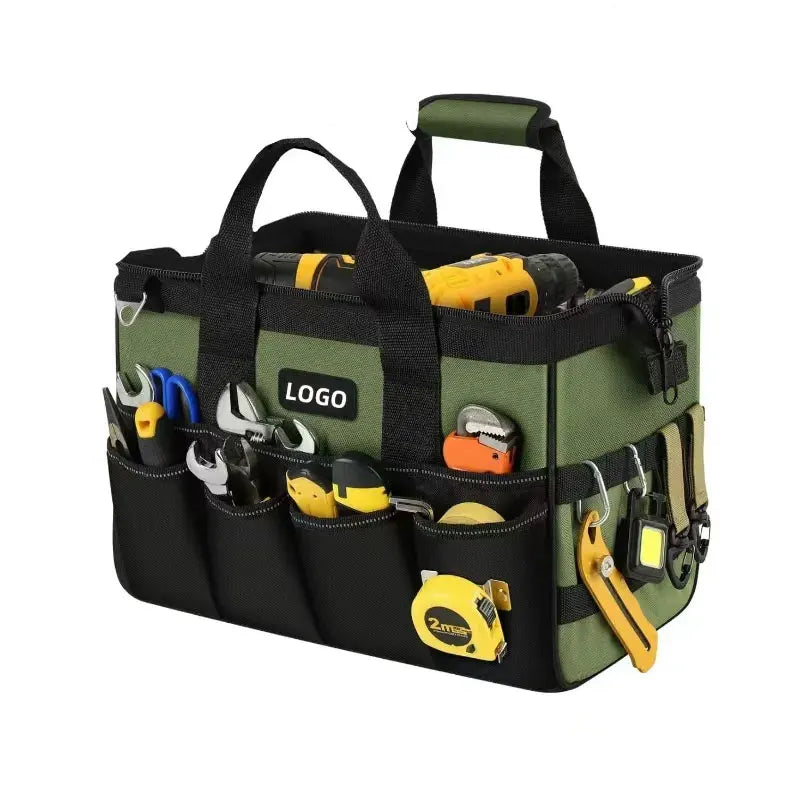 Custom Heavy Duty 16-Pocket Electrician Tool Organizer Bag Portable Electrician Tool Carry Tote Special Purpose Case