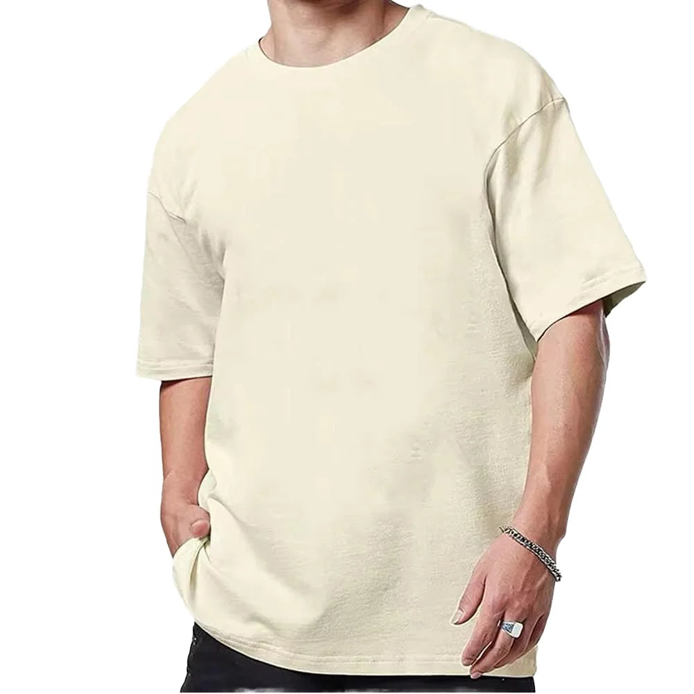 High Quality Blank Cotton StreetWear Tshirt Oversized Drop Shoulder T-shirt Custom Print logo HeavyWeight White T Shirt for Men