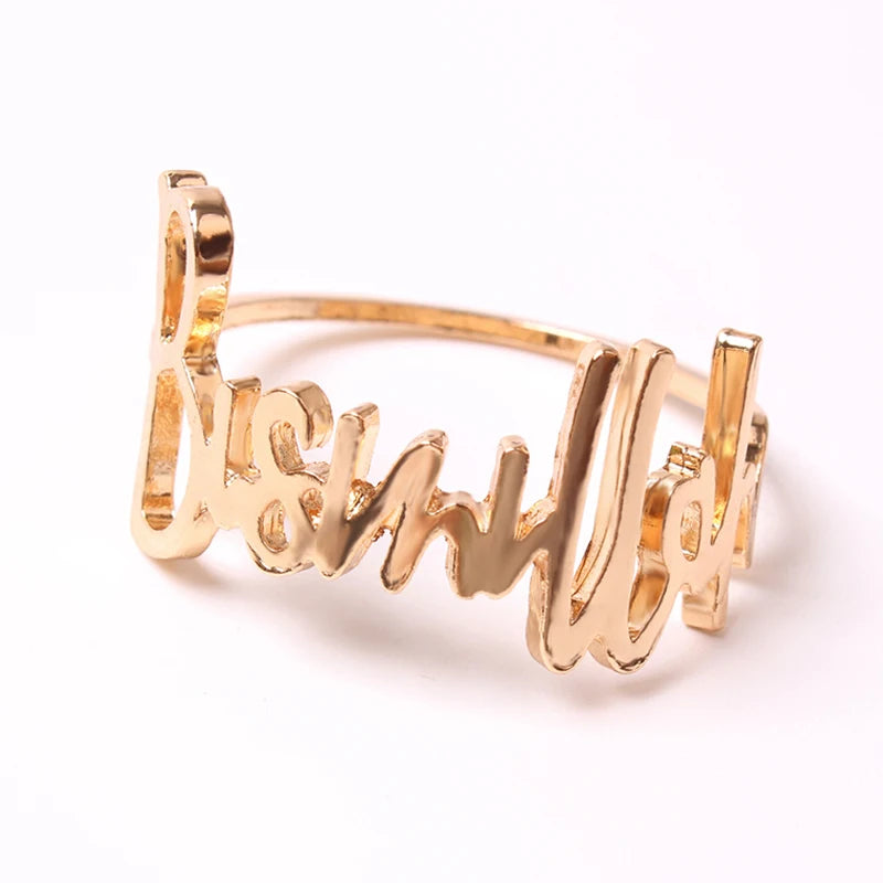 BEST WISHES Letters Napkin Rings Luxury Hotel Dinner Napkin Ring Metal Gold Serviette Napkin Rings Souvenir Wedding