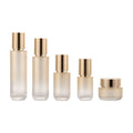 Gold Color Glass Packaging Bottles with Gold Lid Cap Lotion Pump Spray Bottles 40ml 60ml 100ml 120ml 50g 50ml Cream Jar