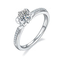 For SMR91 Fashionable 925 Silver Jewelry Set Shape Cut Moissanite Women's Wedding Band 4-claw Flower Style Certified Ring