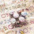2M/Roll PET Die-cut Tape Flower Day Collection Flower Theme Handbook Decoration Material Loop Stickers 6 Options