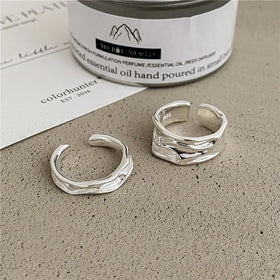 Ins Popular Open Adjustable Size Ladies Support Engraved Fine Jewelry Sterling Silver Adjustable Rings