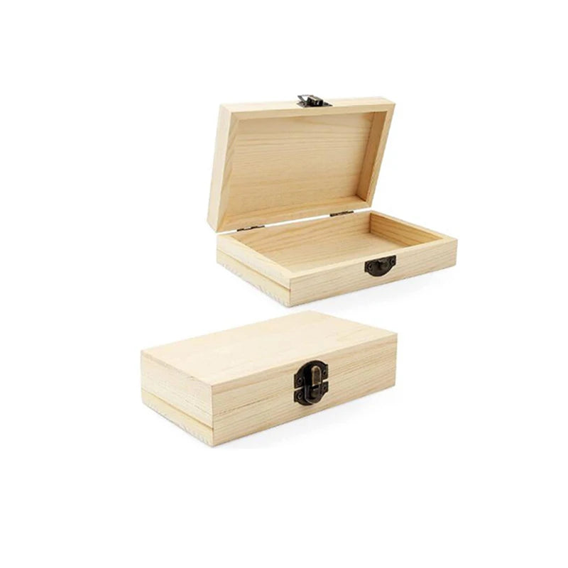 Wholesale Eco-Friendly Pine & Bamboo Storage Boxes Reusable Decorative Craft Wood Gift Stash Painted Technique