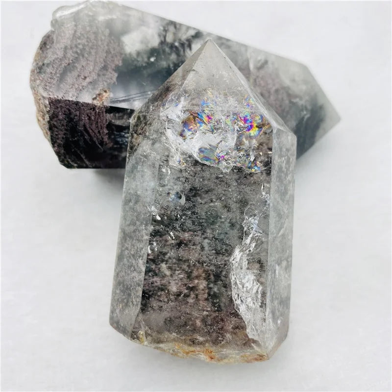 Natural Green Ghost Crystal Point Phantom Quartz Crystal Wand for Sale