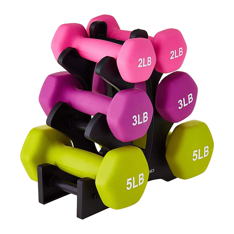 Customizable Logo 10kg Vinyl-Coated Dumbbell Set for Home Workout Aerobic Training & Strength Hand Workout-Incremental 1kg