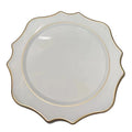 Wholesale  Large Round Shape Gold Pink Rim Snack Dinnerware Plastic Charger  Plate  for Wedding