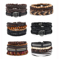 Wholesale 24-Piece Set of New Bohemian Fashion Bracelets Personalized Woven Multi-Layer Leather for Men Vintage Jewelry