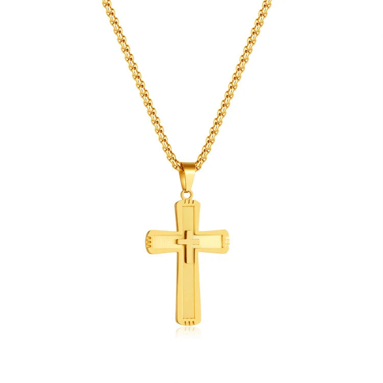 Fashion Personalized Jewelry Men Necklace Stainless Steel Cross Pendant Necklace