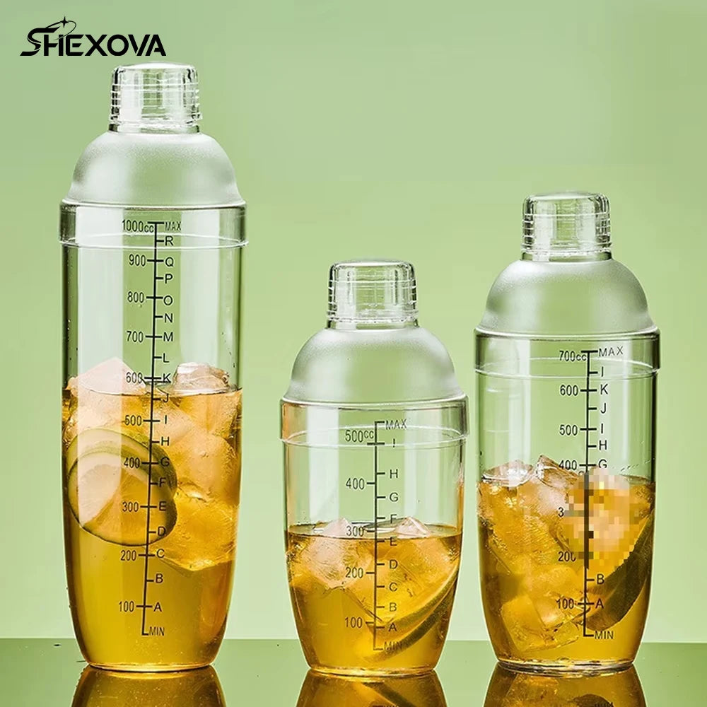 Milk Tea Shop Homemade Drinks Lemon Tea Tools Manual Shaker Cup With Scale Eco Friendly Coffee Beverage Measuring Shaker