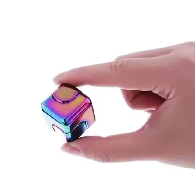 Metal Cube Fingertip Spinner Decompression Spinning Tops Anti-Anxiety Toys Hand Fidget Spinner Vent Toys for Children