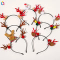 QIYUE Elk Christmas  Hairball Headband With Bell for Women Kids Cute Elk Snowman Decoration Hairband  Hair Accessories
