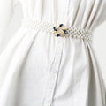 Ladies Fashion Beaded Belt with Pearl Elastic Waistband Decorative Accessories Waist Chain