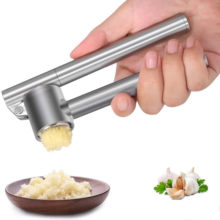 Trending Product 3 in 1 Stainless Steel Garlic Press Hand Garlic Press Stainless Steel Garlic Presser Long Handle