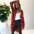 Fashion Winter Long Sleeve Women's New Plus Size Loose Long Women Sweaters Leopard Print Knitted Cardigan