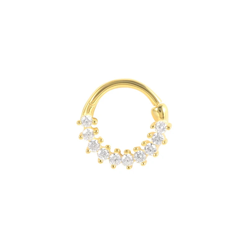 Wholesale Price 925 Sterling Silver 18k Gold Plated Single Row Zircon Hoop Earrings for Anniversary and Party Occasions