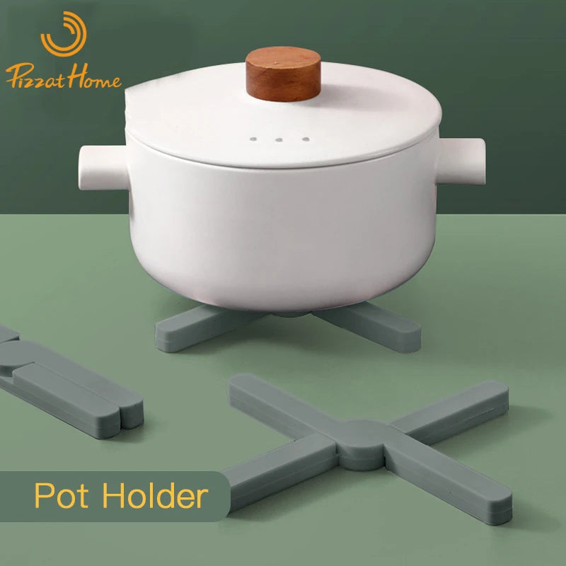 Silicone Pot Mat Heat Resistant Pad Foldable Pot Pan Plate Mat Table Placemat Dish Cross Holder Insulation Coaster