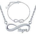 Infinity Hope Bracelets Necklaces 925 Silver Jewelry Sets for Women