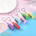 Cartoon Drink Keychain for Women Soft Rubber Beverage Car Key Chains Bag Charms Couple Keyring Gift Key Chain Pendant